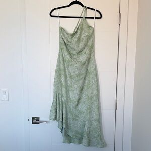 Green Floral Asymmetrical Dress